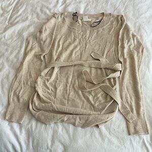 H&M Cream Women's Sweater with Belt